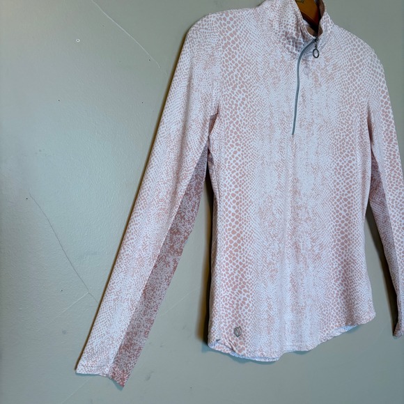 GGBlue Luxe Sport Womens XS Pink Snakeskin Quarter Zip Long Sleeve Golf Top - Picture 3 of 8